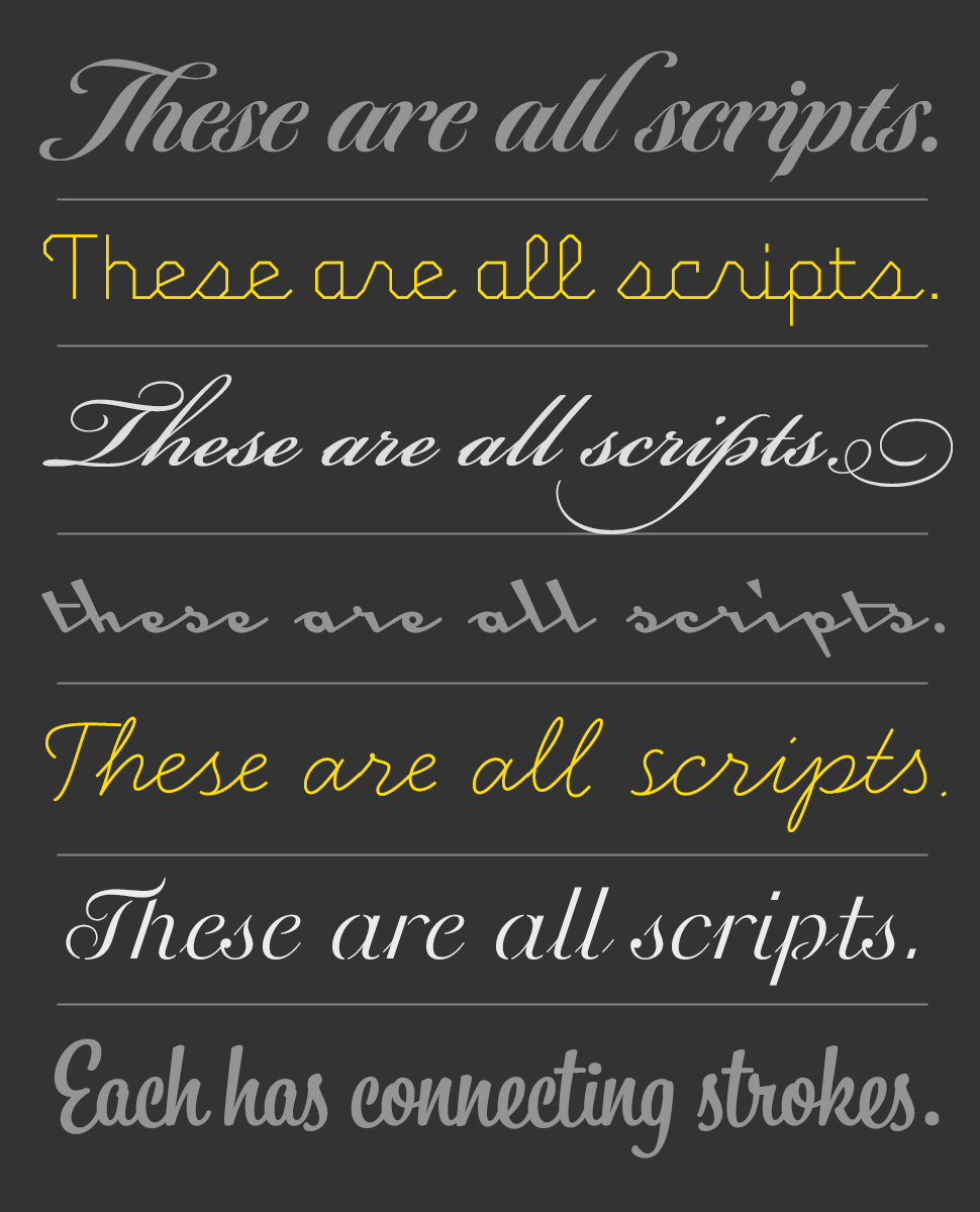 Professional script typefaces from FontShop